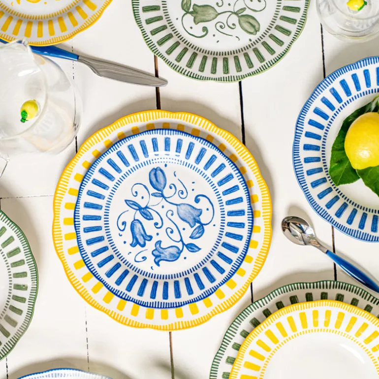 Assiette plate porcelaine 27cm verte Napoli Table Passion